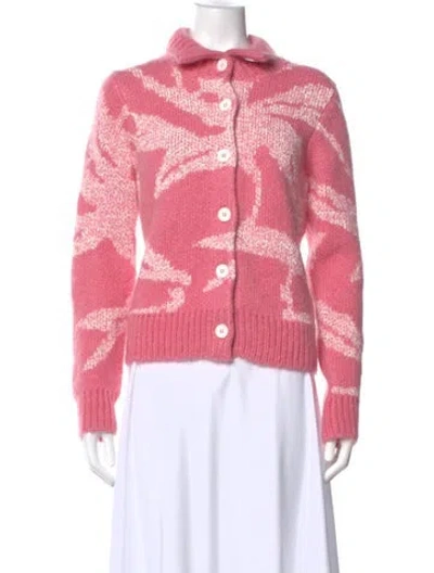 Pre-owned Tory Burch Graphic Print Sweater W/ Tags In Pink