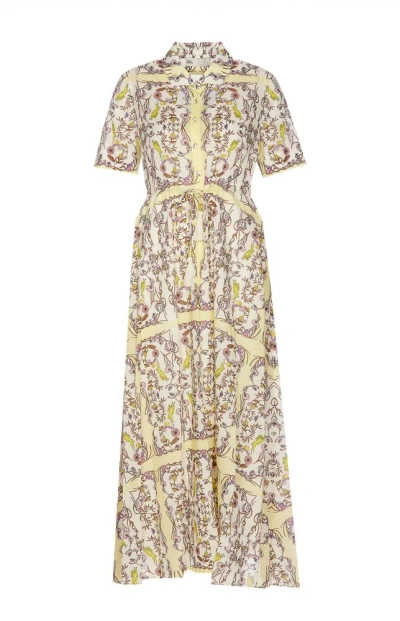 Tory Burch Graphic Printed Flared Shirt Dress In Multi