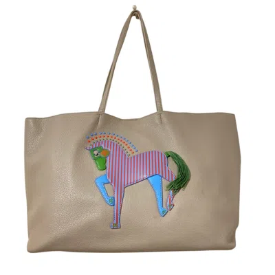 Pre-owned Tory Burch Gray Leather Tote Bag ()