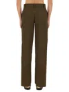 Tory Burch Green Cotton Trouser In Brown