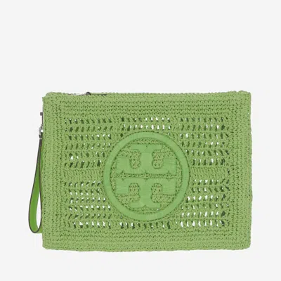 Tory Burch Green Ella Crochet Clutch