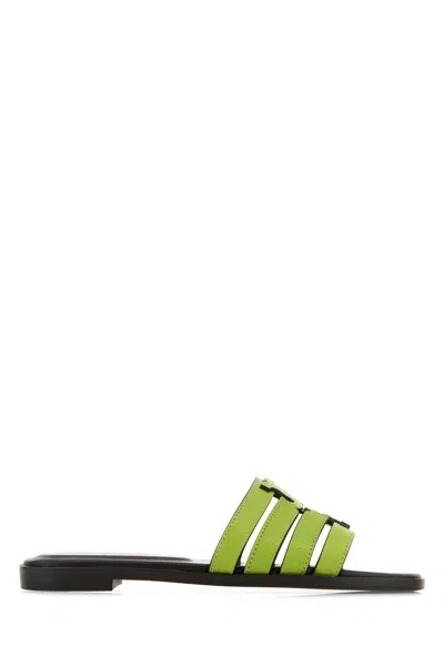 TORY BURCH SLIPPERS INES IN PELLE VERDE  DONNA