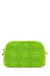 Tory Burch Textured Ella Beauty Case Clutch Bag In Green