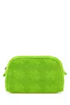 Tory Burch Textured Ella Beauty Case Clutch Bag In Green