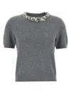 Tory Burch Grey Cashmere Sweater In Gray