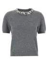Tory Burch Grey Cashmere Sweater In Gray