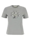 Tory Burch Crystal Logo T-shirt With Classic Crew Neckline