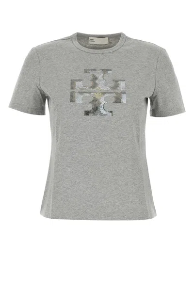 TORY BURCH LOGO EMBELLISHED CREWNECK T-SHIRT