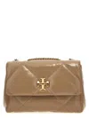 Tory Burch Brown Kira Diamond Quilt Convertible Soft Leather Bag In Grey