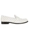Tory Burch Logo Plaque Studded Classic Lug Loafers In Grey
