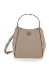 Tory Burch Mcgraw Small Leather Bucket Bag In Grey