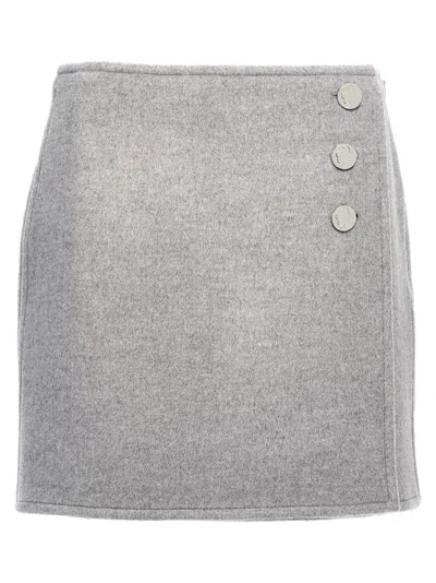 TORY BURCH WOMEN GREY T MONOGRAM SKIRT, 28 LUXURY SKIRTS FOR WOMEN DARVEYS