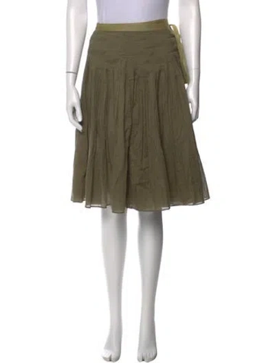 Pre-owned Tory Burch Grosgrain Trim Knee-length Skirt In Green