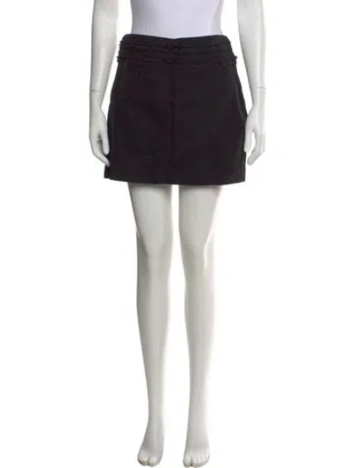 Pre-owned Tory Burch Grosgrain Trim Mini Skirt In Black