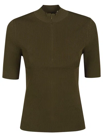 TORY BURCH HALF-ZIP CREWNECK SWEATER