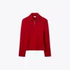 Tory Burch Half-zip Wool Sweatshirt In Red
