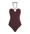 Tory Burch Halterneck One-piece Swimsuit In Brown