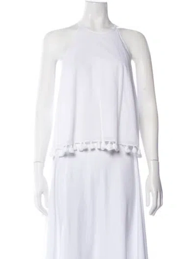 Pre-owned Tory Burch Halterneck Sleeveless Top In White