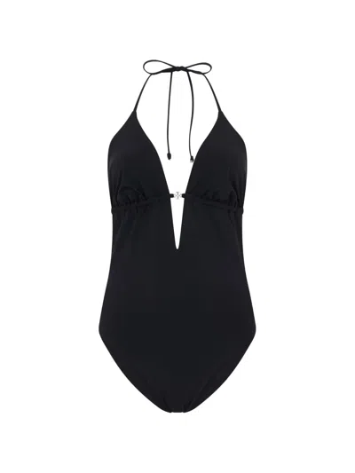Tory Burch Halterneck Swimsuit In Black