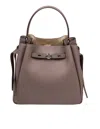 Tory Burch Small Romy Leather Bucket Bag In Brown