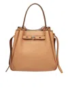 Tory Burch Hammered Leather Bucket Bag In Brown