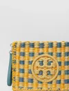 Tory Burch Hand Crocheted Clutch Bag With Leather Trim