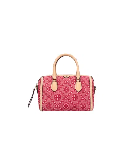 Tory Burch Handbag T Monogram Petite Barrel In Red