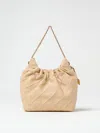 Tory Burch Mini Fleming Quilted Leather Hobo Bag In Beige