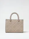 Tory Burch T Monogram Embossed Square Tote Bag In Beige