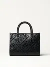 Tory Burch T Monogram Embossed Tote In Black