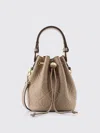 Tory Burch T Monogram Pebble Mini Leather Bucket Bag In Neutral
