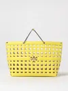 Tory Burch Yellow Ostritch Market Tote In Yellow