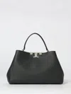 Tory Burch Eleanor Pebbled Leather Satchel Shoulder Bag In Black