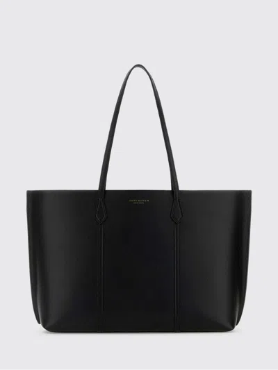 Tory Burch Large Perry Leather Tote Bag In Black