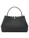 Tory Burch Eleanor Mini Satchel In Hammered Leather Black In Black