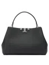 Tory Burch Eleanor Pebbled Leather Satchel Shoulder Bag In Black
