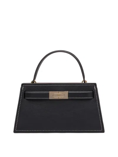 Tory Burch Lee Radziwill Mini Leather Handbag In Black
