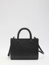 Tory Burch T Monogram Top-handle Embossed Tote In Black