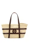 Tory Burch Raffia Small Ella Bucket Bag In Brown