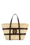 Tory Burch Raffia Small Ella Bucket Bag In Neutral