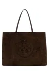 Tory Burch Brown Suede Ella Shopping Bag In Brown