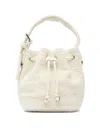 Tory Burch T Monogram Terry Mini Canvas Bucket Bag In White