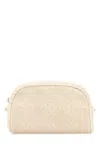 Tory Burch Ivory Terry Fabric Ella Beauty Case In Neutral