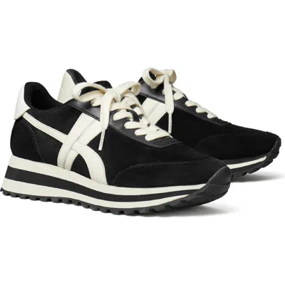 Tory Burch Hank Wedge Runner Sneaker In Black