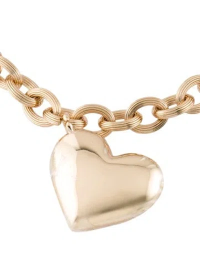 Pre-owned Tory Burch Heart Pendant Necklace, 18" In Multi