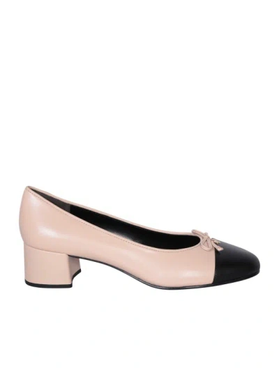 Tory Burch Heeled Leather Ballet In Pink