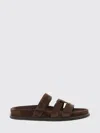 Tory Burch Slippers Ines In Pelle Scamosciata Cioccolato Donna In Brown