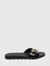 Tory Burch Patent Synthetic Leather Buckle Slide In Black