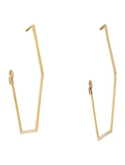 Pre-owned Tory Burch Hexagon Hoop Earrings In Multi