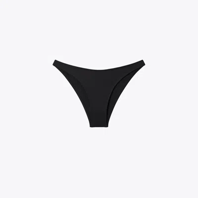 Tory Burch High-cut Bikini Bottom In Black